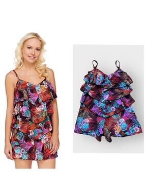 Fit4u tiered romper swimsuit